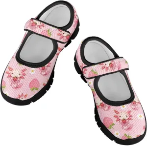 Comfortable Slip-On Sneaker for Girls,Girls'Mary Jane Shoes for Party,Cartoon Walking Flat Shoes for Daily Wear