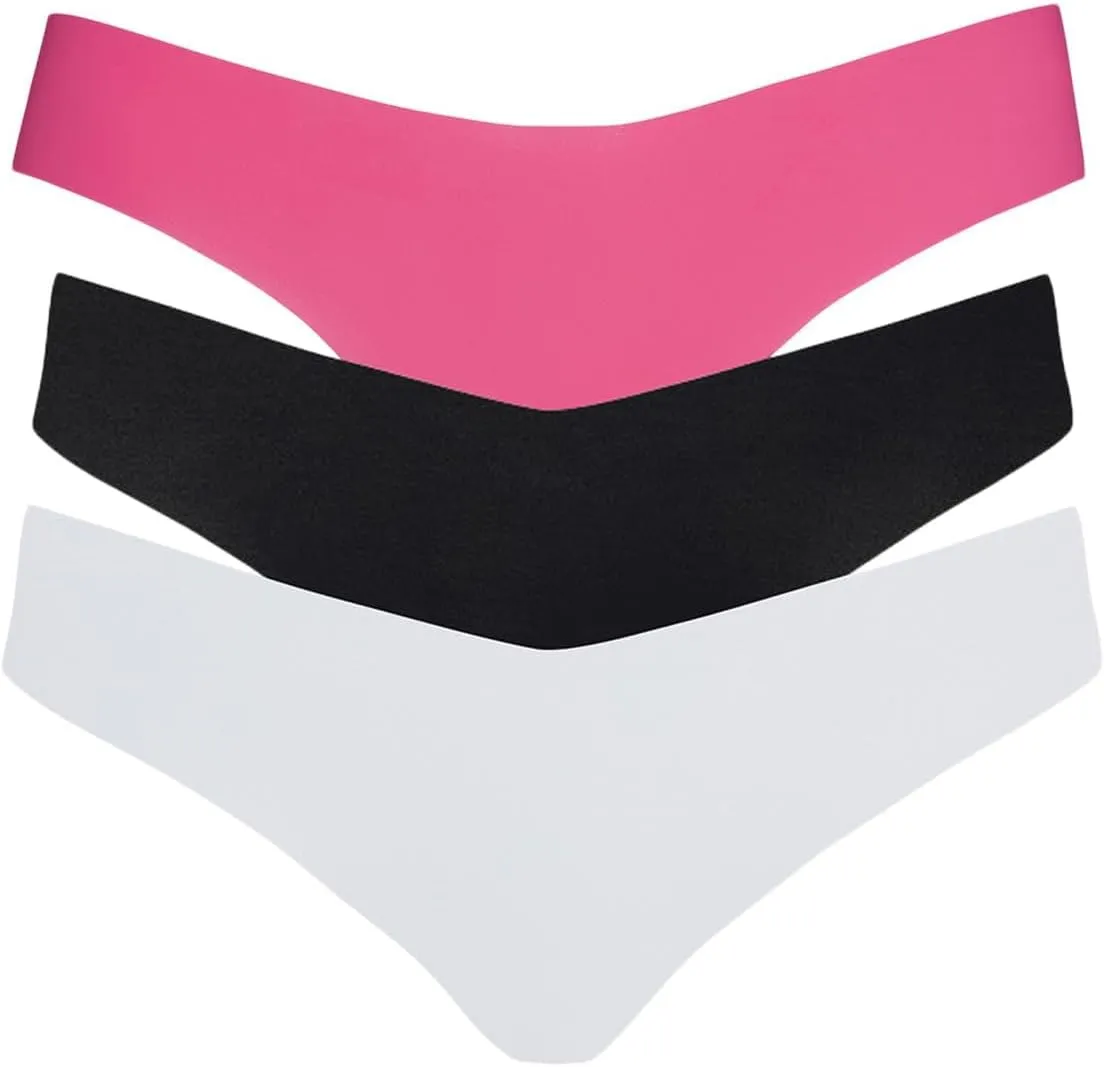 commando - Classic Solid Thong (3-pack) | Seamless No Show Thong | Comfortable, Lay-Flat Edges | Machine Washable