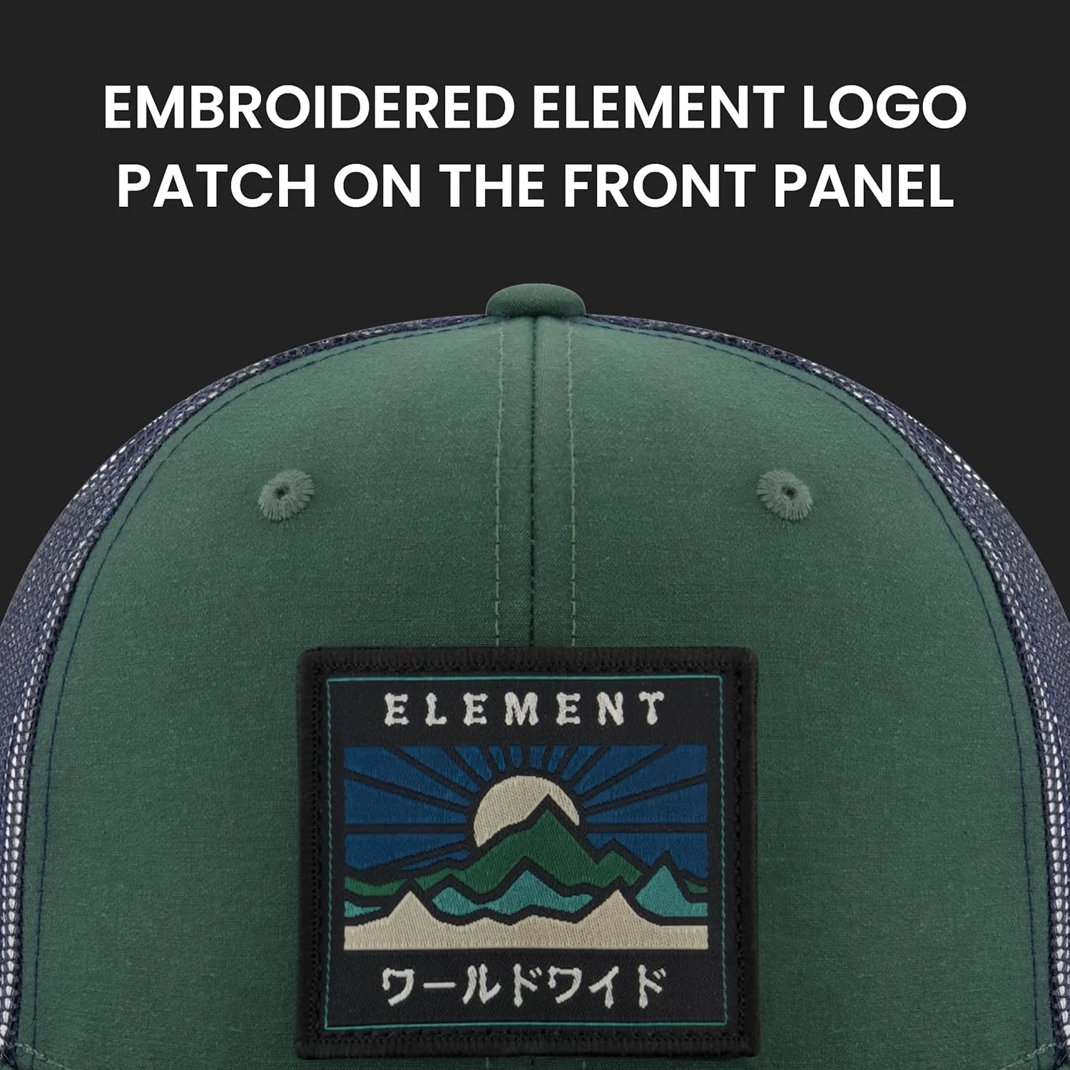 Concept One Element Trucker Hat, 6 Panel Adult Baseball Cap with Flat Brim
