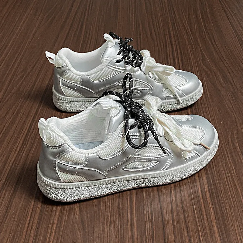 Contrast Mesh Flat Sneakers
