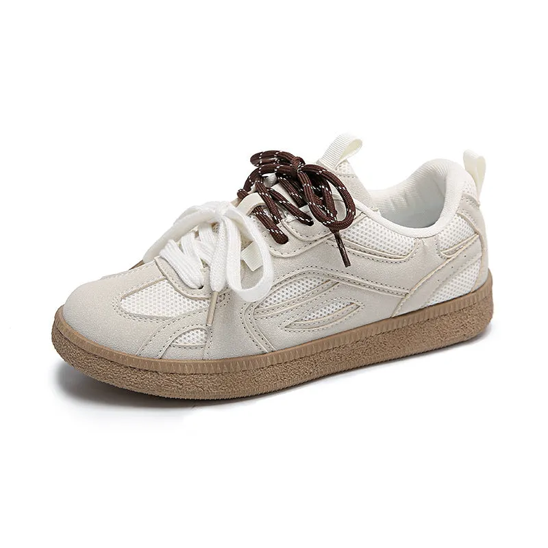 Contrast Mesh Flat Sneakers