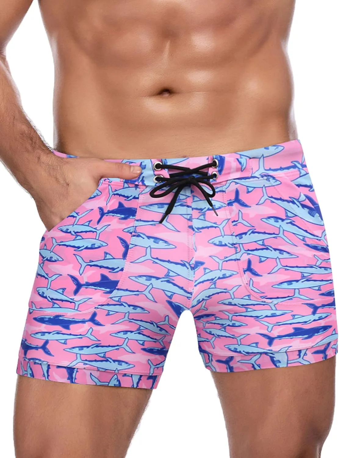 COOFANDY Men's Swimsuit Camo Quick Dry Mens Swimming Shorts Trunks with Pockets