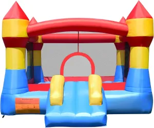 Costzon Inflatable Bounce House, Party Castle Bouncy House for Kids 12ft L x 9ft W x 7ft H Indoor Outdoor Fun with Large Jumping Area & Fun Slide, Toddler Bounce House for Backyard Birthday Gifts