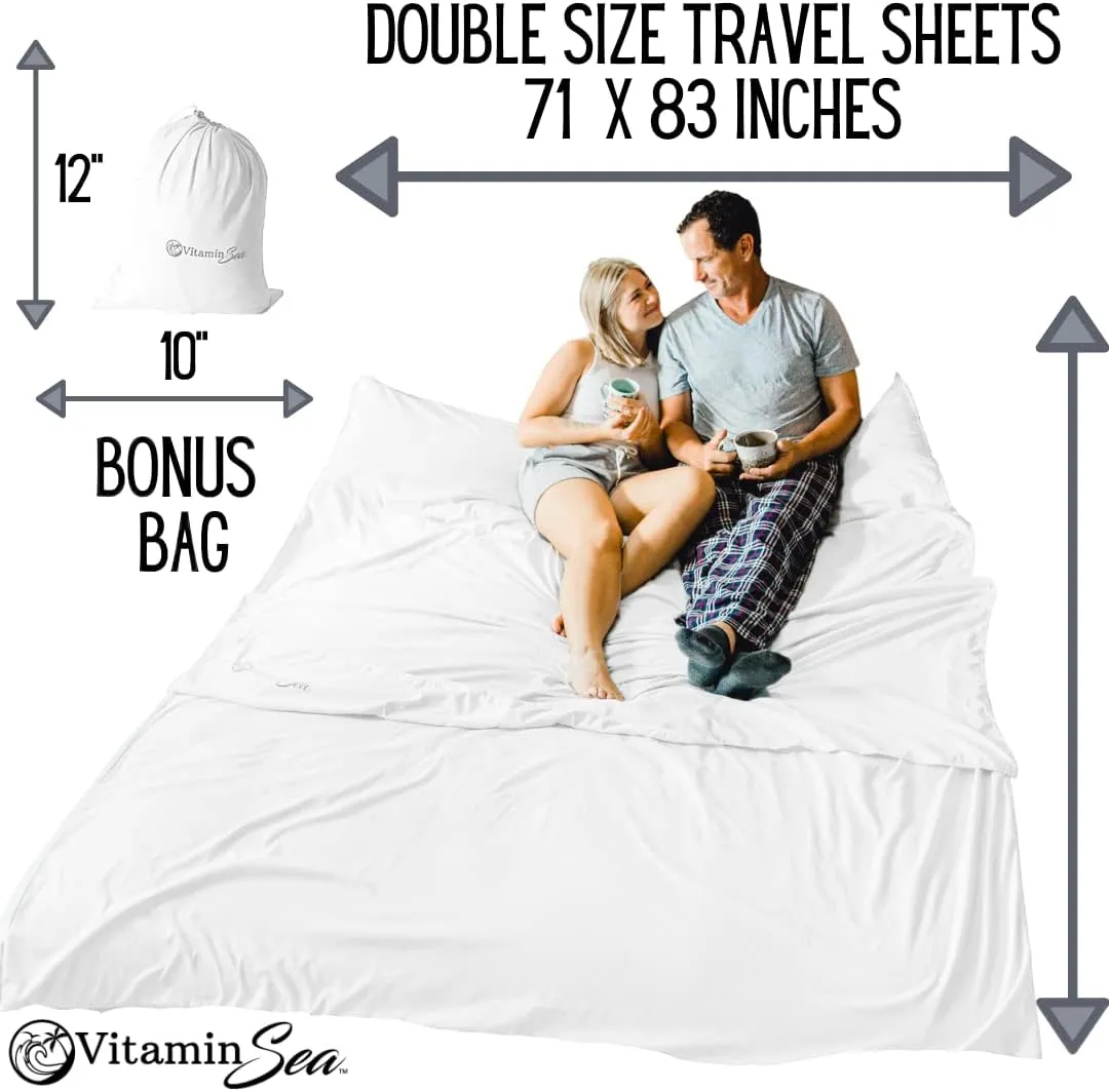 Cotton Sleeping Bag Liner Ultralight | Camping Sheets Lightweight | Travel Sheet | Sleep Sack Adult | Travel Sheet Liners for Hotel | Double