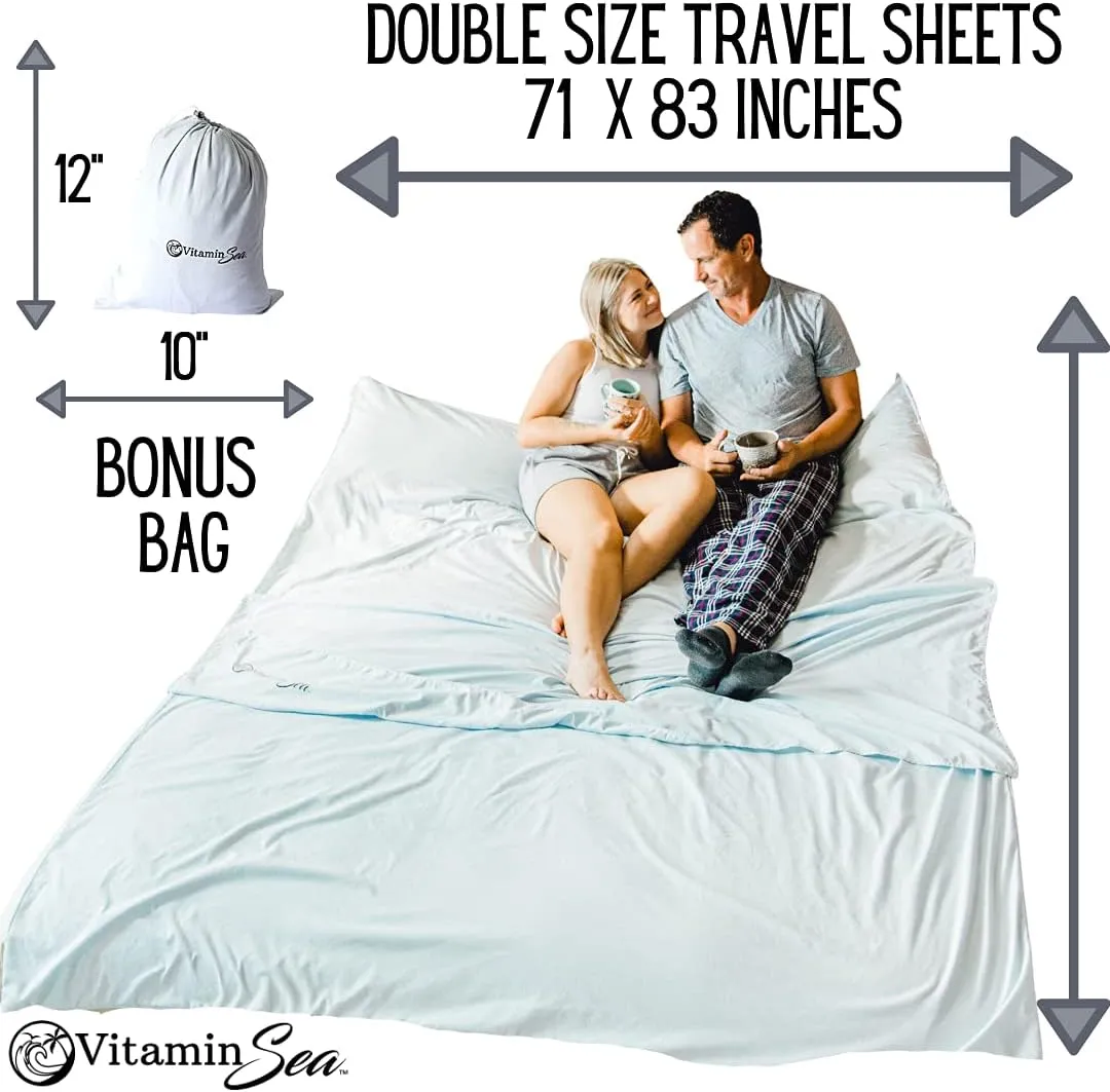 Cotton Sleeping Bag Liner Ultralight | Camping Sheets Lightweight | Travel Sheet | Sleep Sack Adult | Travel Sheet Liners for Hotel | Double
