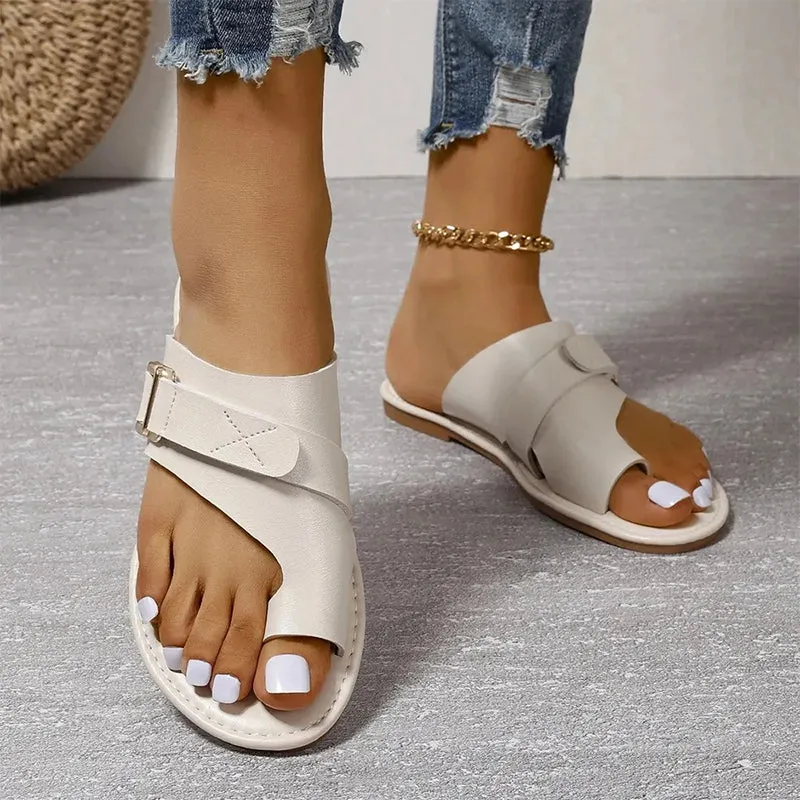 Crisscross Flat Sandals | Faux Leather | Minimalist and Comfortable