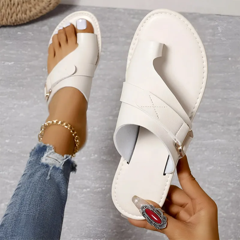 Crisscross Flat Sandals | Faux Leather | Minimalist and Comfortable