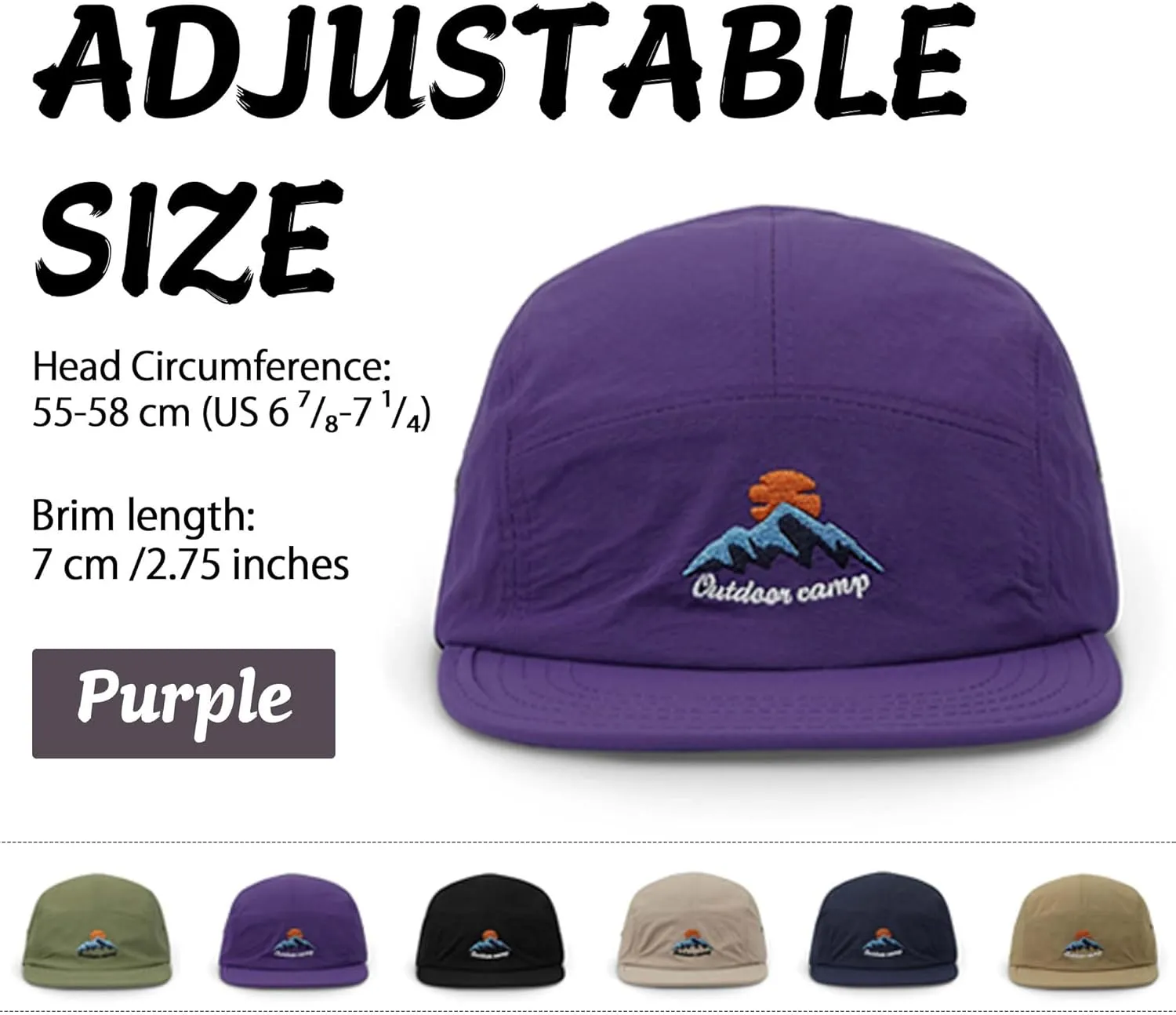 Croogo 5 Panel Baseball Cap Flat Brim Hats for Men Urban Street Camper Hats Waterproof Dad Hat Trucker Umpire Sun Caps