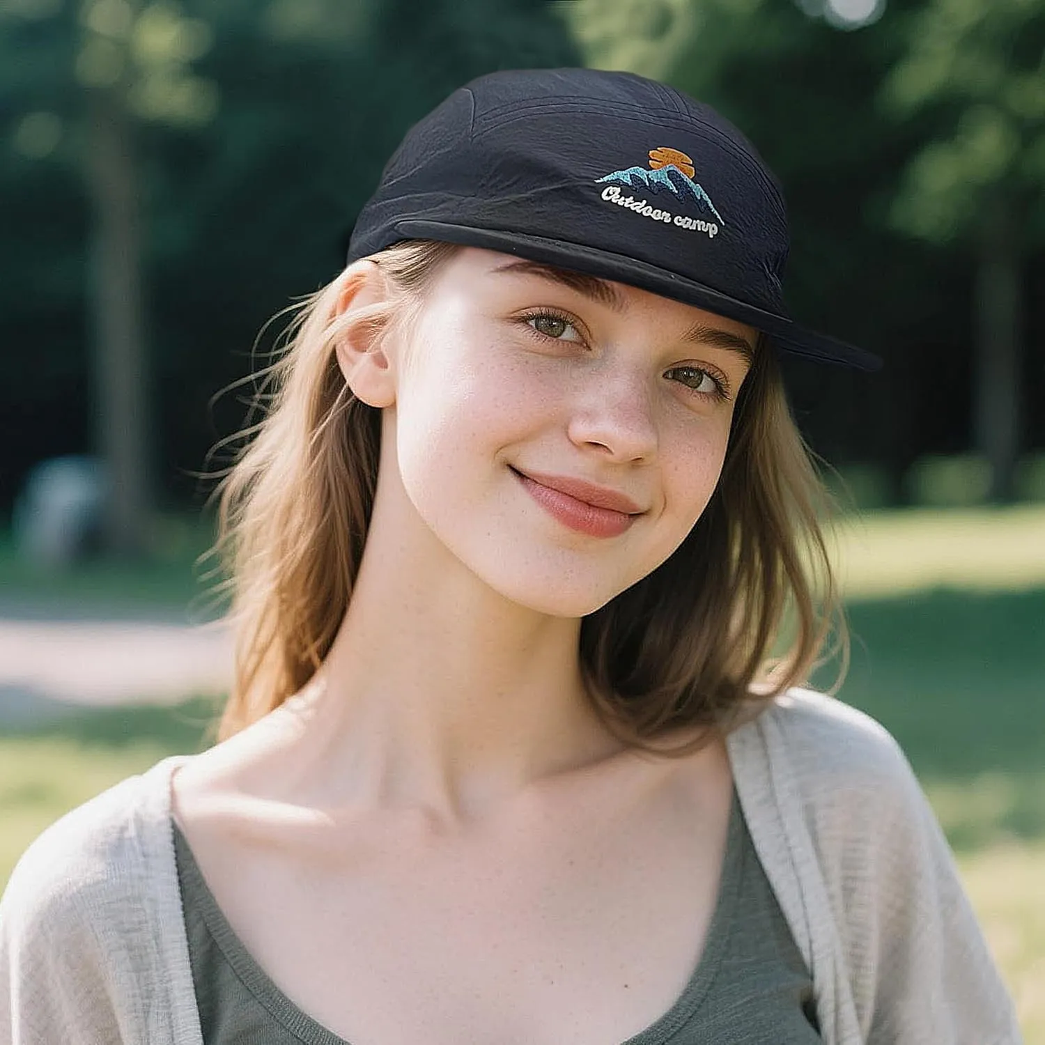 Croogo 5 Panel Baseball Cap Flat Brim Hats for Men Urban Street Camper Hats Waterproof Dad Hat Trucker Umpire Sun Caps