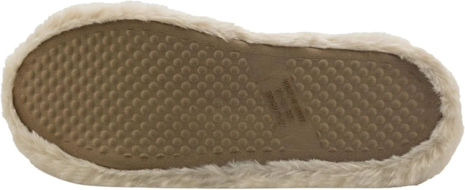 Cuddl Duds Women Indoor Memory Foam Cozy Faux Fur Lining Clog Slipper House Shoes With Skid Resistant Bottom