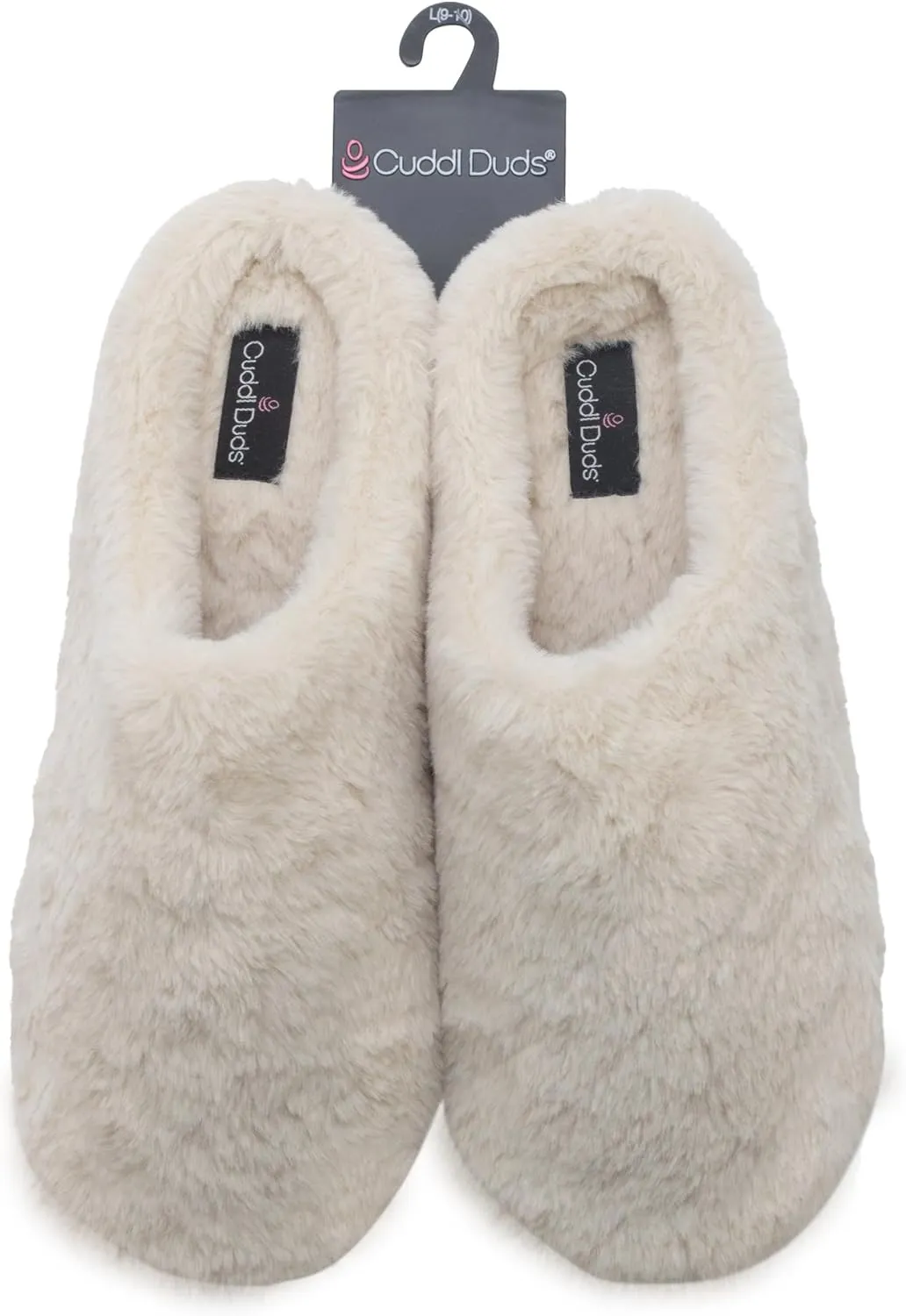Cuddl Duds Women Indoor Memory Foam Cozy Faux Fur Lining Clog Slipper House Shoes With Skid Resistant Bottom