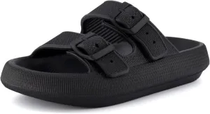 CUSHIONAIRE Women's Fame recovery cloud slide with  Comfort