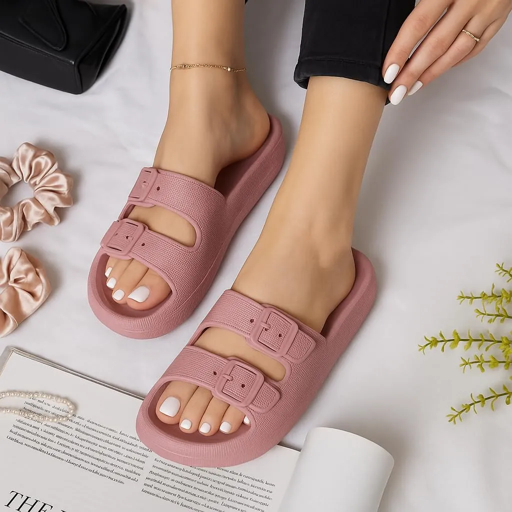 CUSHIONAIRE Women's Fame recovery cloud slide with  Comfort