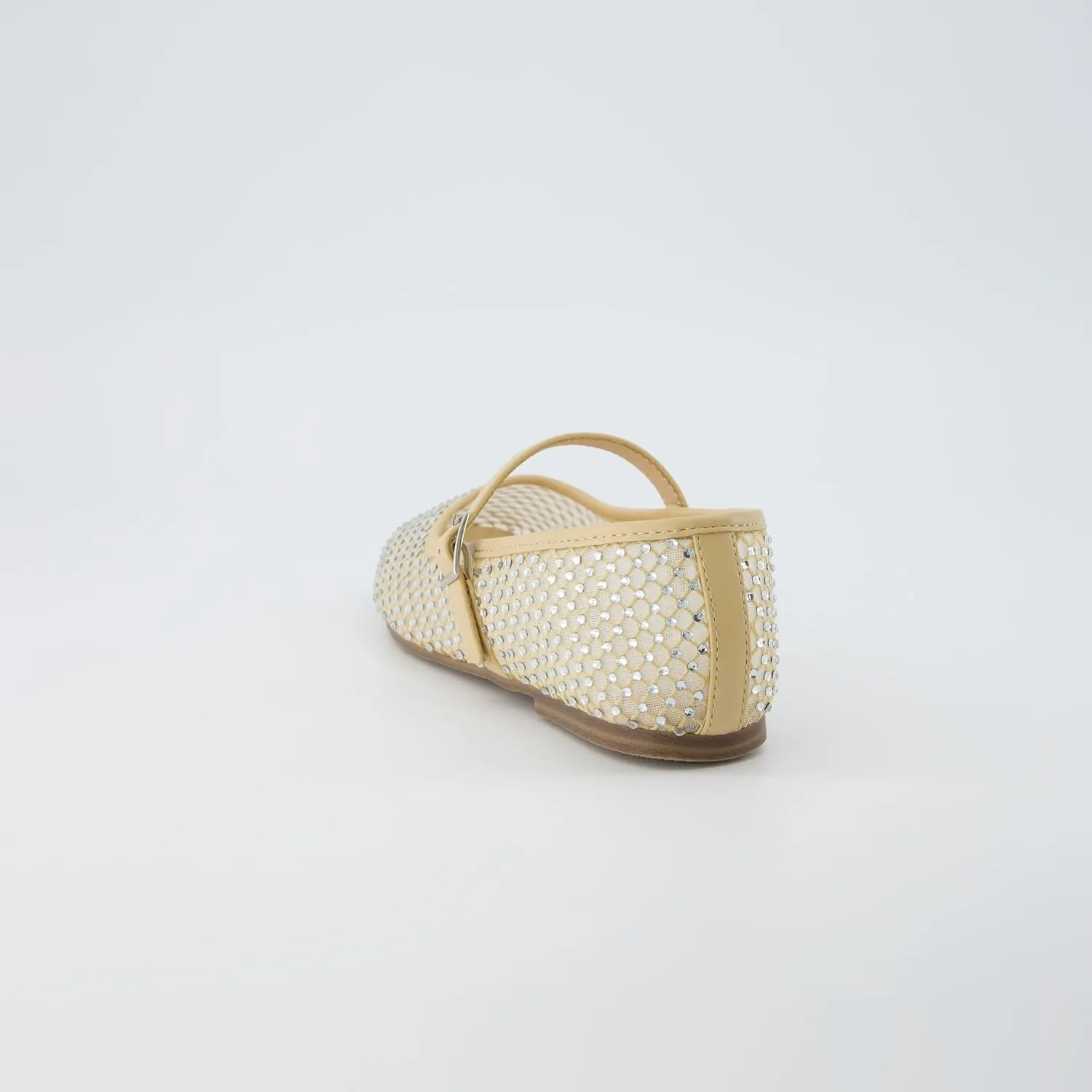CUSHIONAIRE Women's Maxie Rhinestone Mesh Flat  Memory Foam and Wide Widths Available