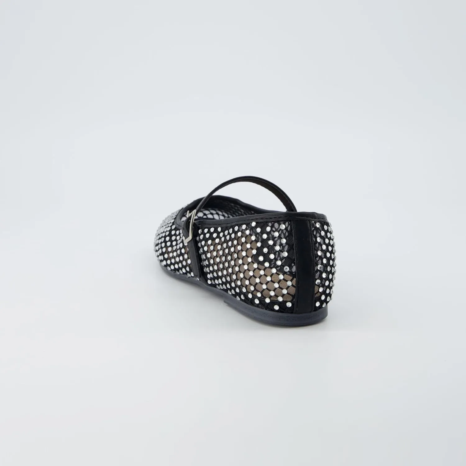 CUSHIONAIRE Women's Maxie Rhinestone Mesh Flat  Memory Foam and Wide Widths Available