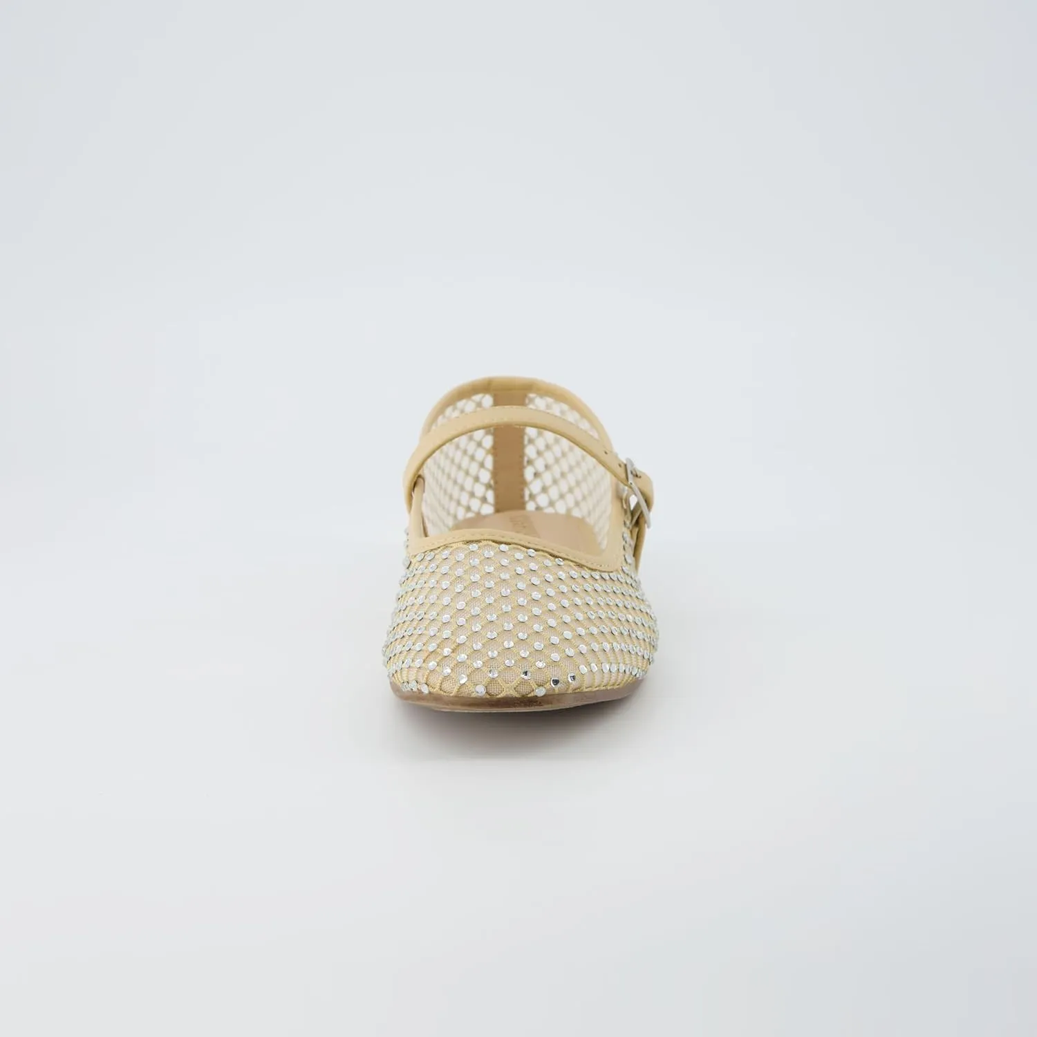 CUSHIONAIRE Women's Maxie Rhinestone Mesh Flat  Memory Foam and Wide Widths Available