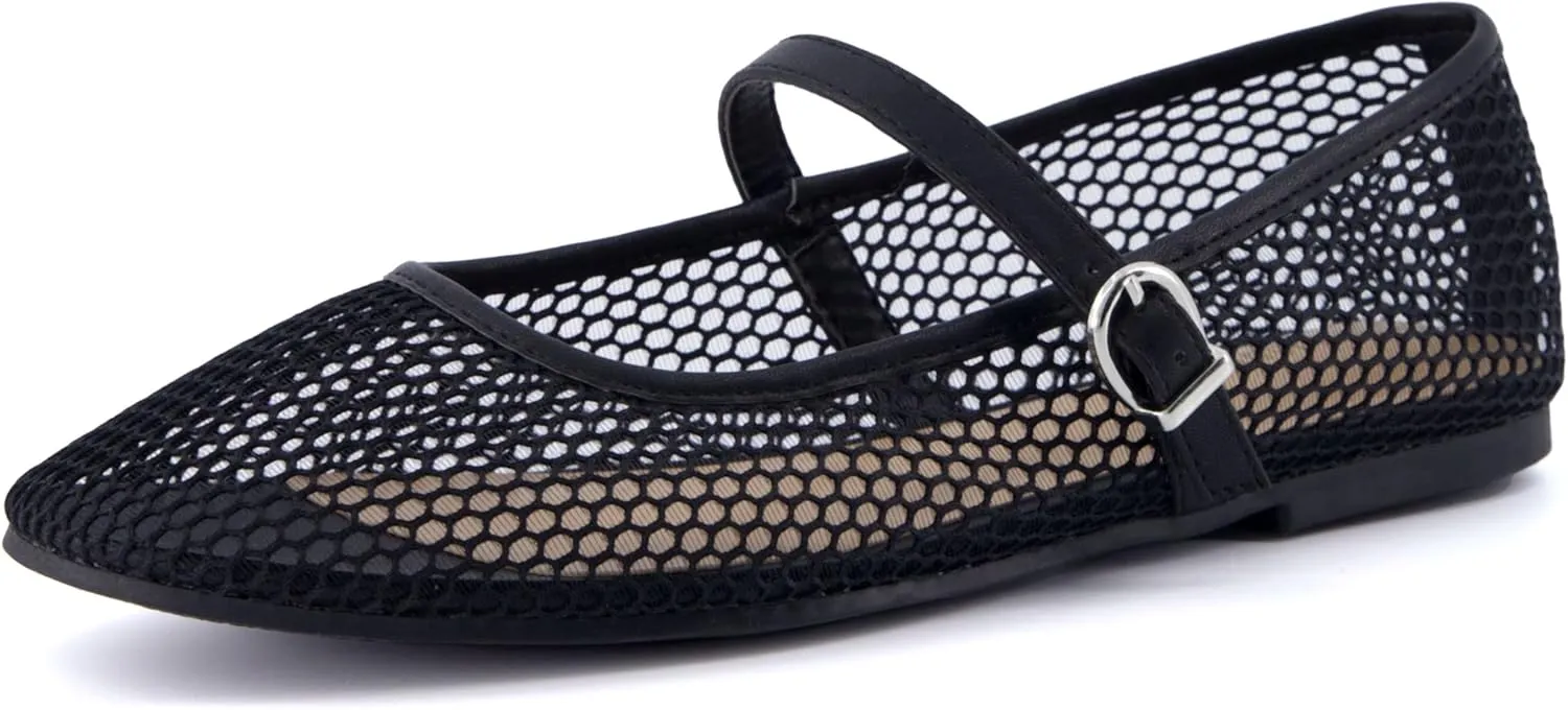 CUSHIONAIRE Women's Muse Mesh Flat  Memory Foam and Wide Widths Available