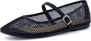 CUSHIONAIRE Women's Muse Mesh Flat  Memory Foam and Wide Widths Available