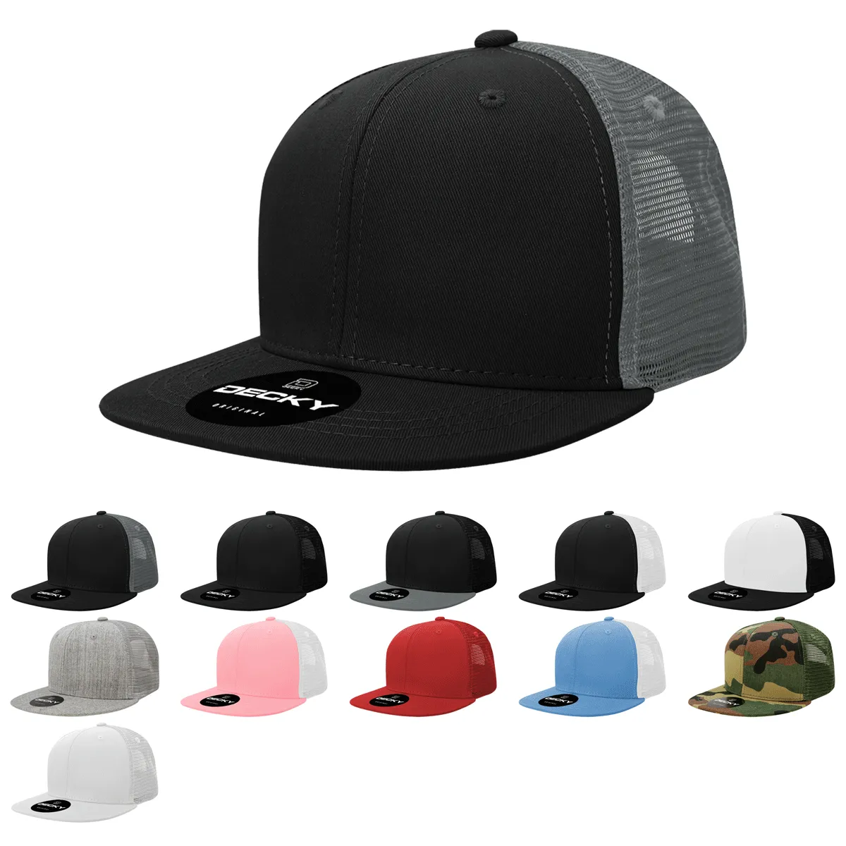 Custom Patch Decky 5010 - Kids Youth Trucker Hat, Flat Bill Snapback Cap