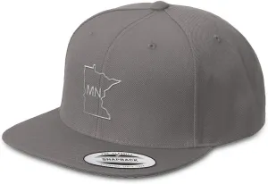 Custom Snapback Hats for Men & Women Minnesota State Map Mn Embroidery Acrylic