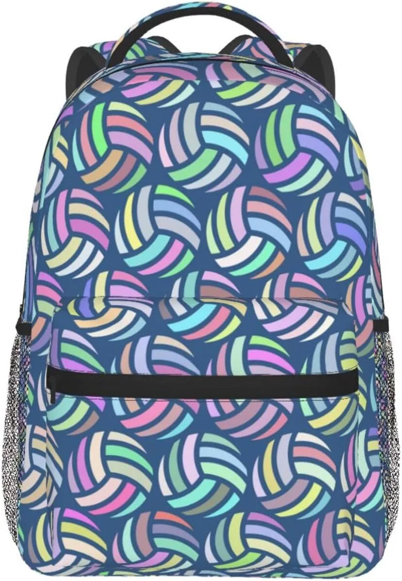 Cute Volleyball Ball Backpack For School Laptop Bags Bookbag Big Casual Daypack For Student Girls Boys Kids Teens Travel Sports Work