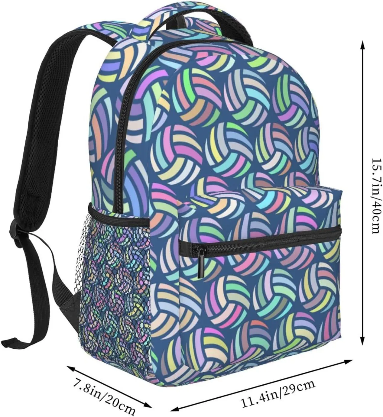Cute Volleyball Ball Backpack For School Laptop Bags Bookbag Big Casual Daypack For Student Girls Boys Kids Teens Travel Sports Work