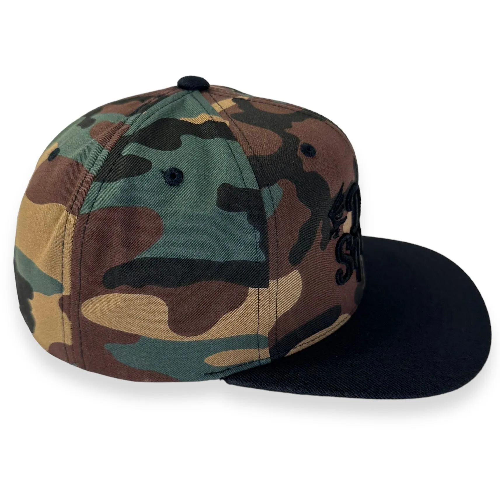 Dad Squad Flat Bill Hat - Camo/Black