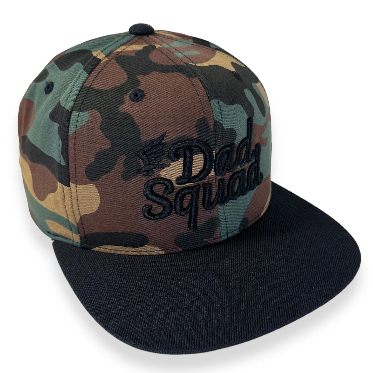 Dad Squad Flat Bill Hat - Camo/Black