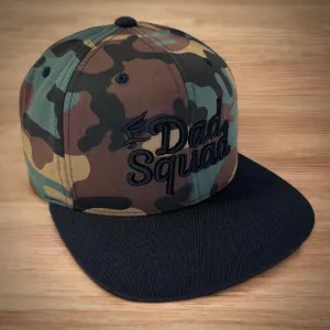 Dad Squad Flat Bill Hat - Camo/Black