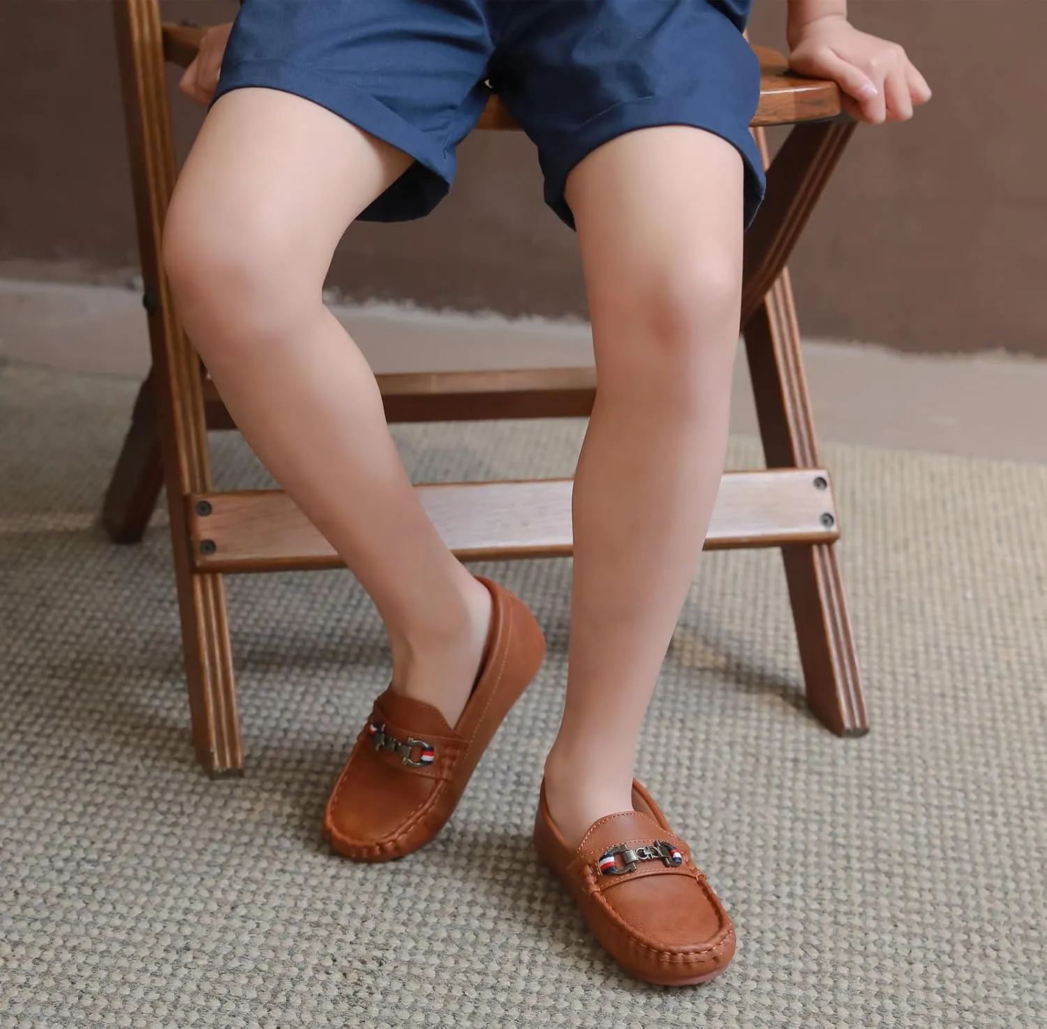 DADAWEN Toddler Little Kid Boys Girls Soft Leather Loafer Casual Moccasin Flats Dress Shoes Penny Slip On Boat Shoes School Wedding Church Loafers