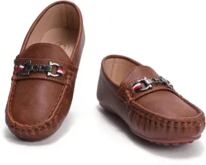 DADAWEN Toddler Little Kid Boys Girls Soft Leather Loafer Casual Moccasin Flats Dress Shoes Penny Slip On Boat Shoes School Wedding Church Loafers