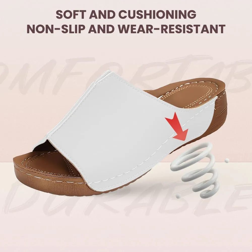 Damping Sole Upgradation Stretch Lightweight Sandals, 2024 New Orthopedic Arch Support Walking Summer Shoes Women Flat Sandals