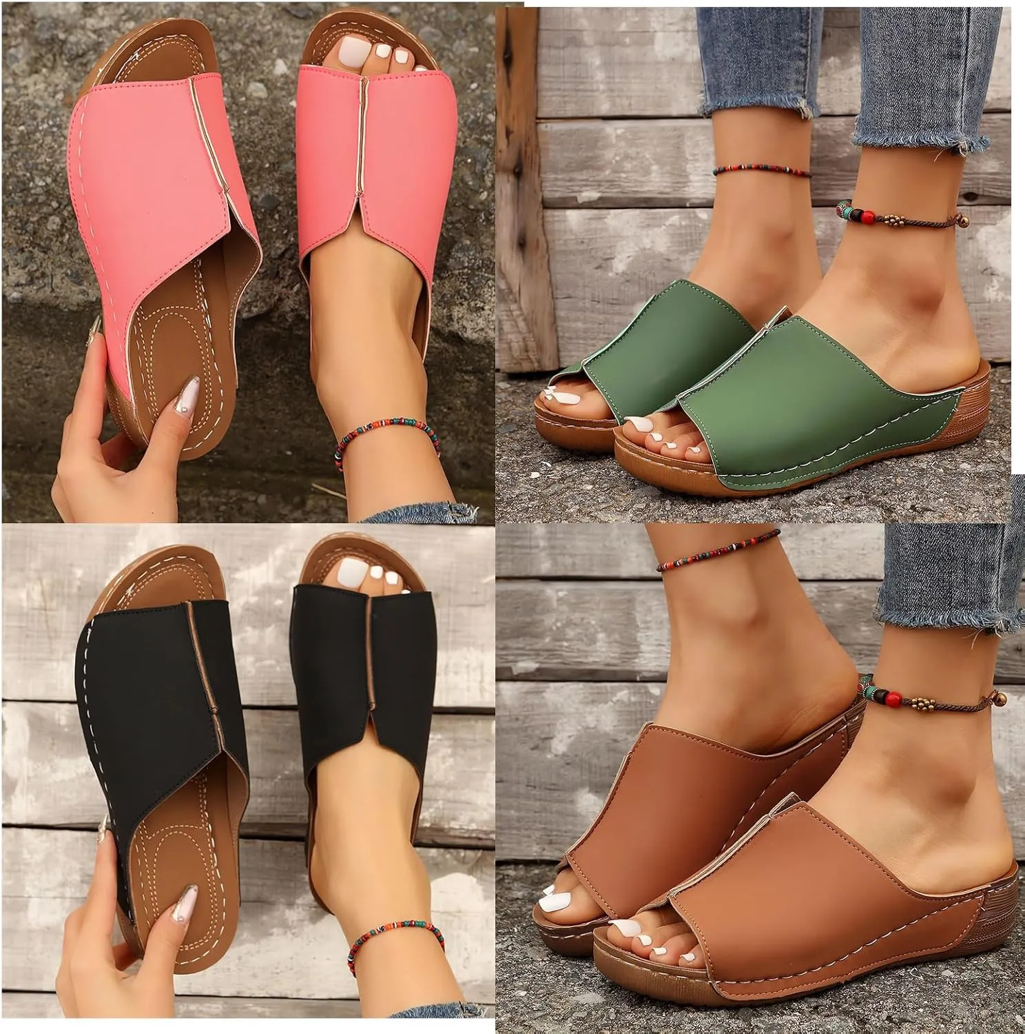 Damping Sole Upgradation Stretch Lightweight Sandals Orthopedic Wedge Sandals for Women Arch Support Walking Summer Shoes