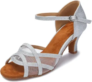 Dance Shoes Women Latin Salsa Ballroom Shoes Dancing Shoe 2.5 Inch Heel