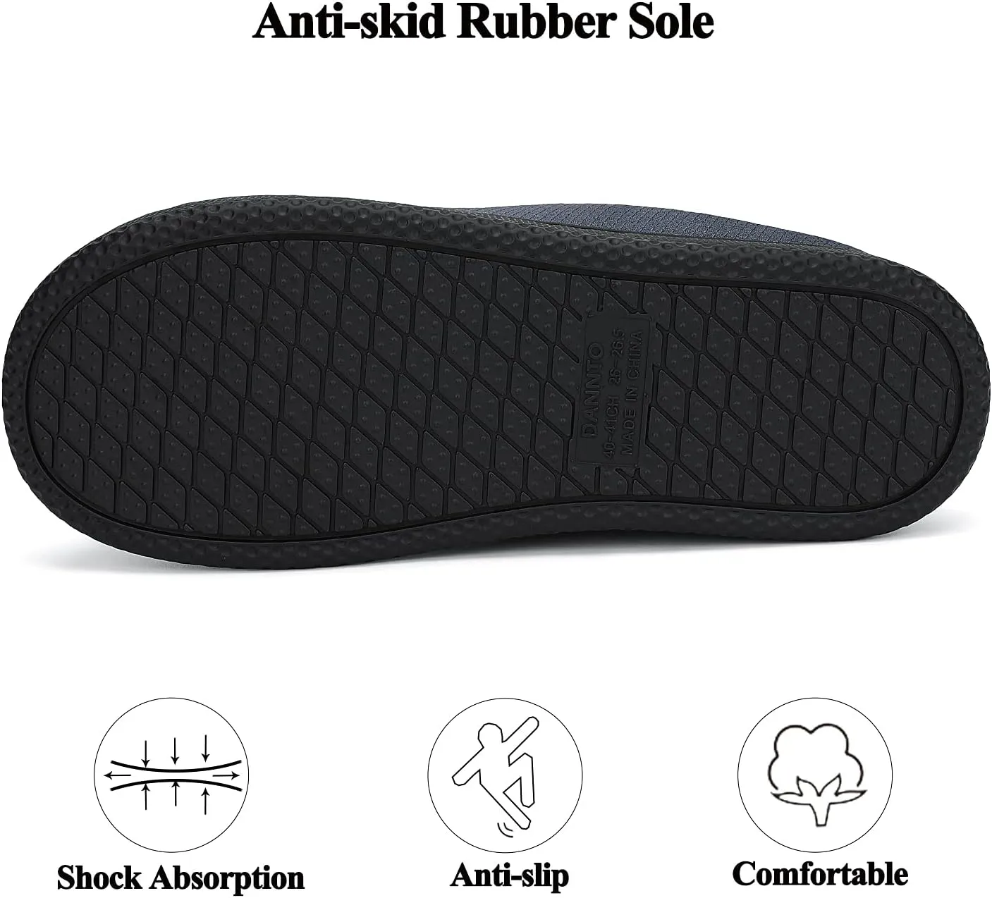 Dannto Womens Mens Memory Foam Slippers House Slide Sandals Bedroom Home Indoor Cozy Closed Toe Shoes