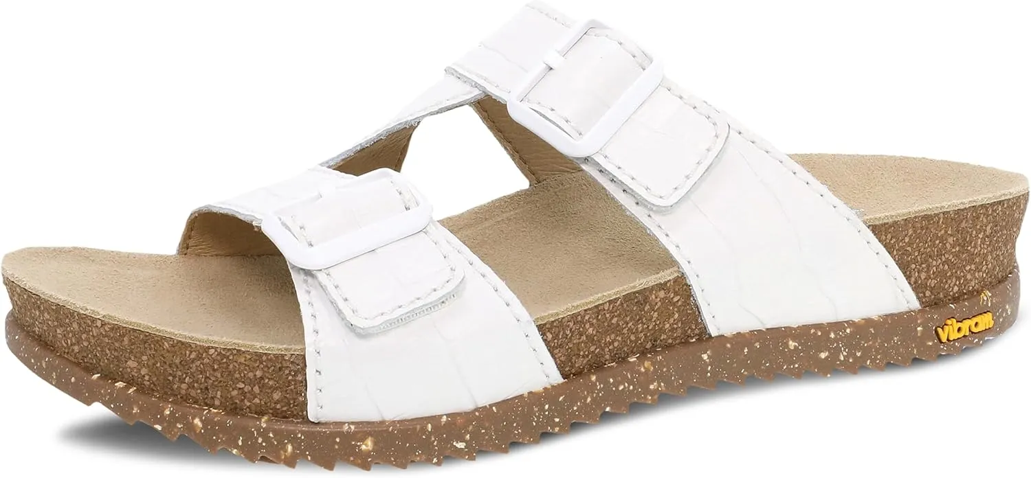 Dansko Dayna Double Buckle, Slip-On Sandal for Women - Cushioned Cork Midsole for Comfort and Shock Absorption - Vibram ECOSTEP EVO Rubber Outsole for Long-Lasting Wear