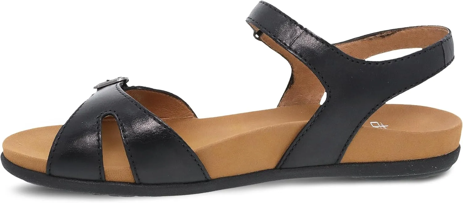 Dansko Judith Adjustable Sandal for Women - Leather Linings and Uppers for All-Day Comfort - Dual-Density EVA Footbed and Lightweight Rubber Outsole for Long-Lasting Wear
