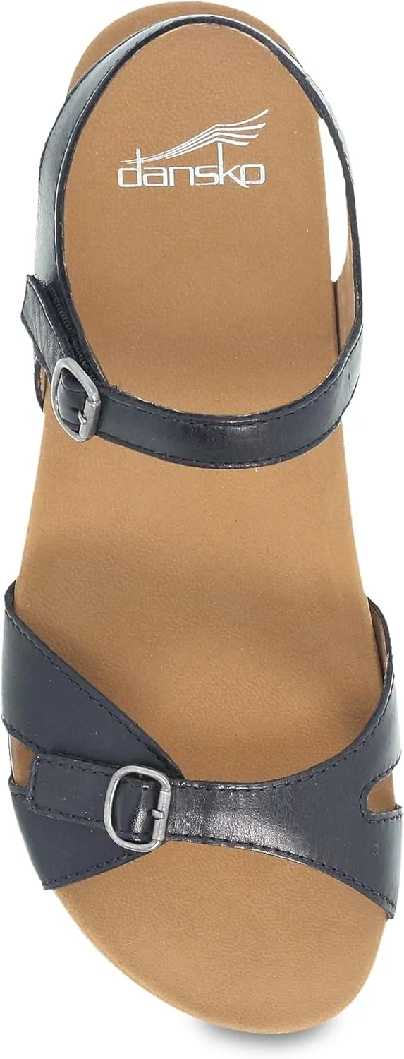 Dansko Judith Adjustable Sandal for Women - Leather Linings and Uppers for All-Day Comfort - Dual-Density EVA Footbed and Lightweight Rubber Outsole for Long-Lasting Wear