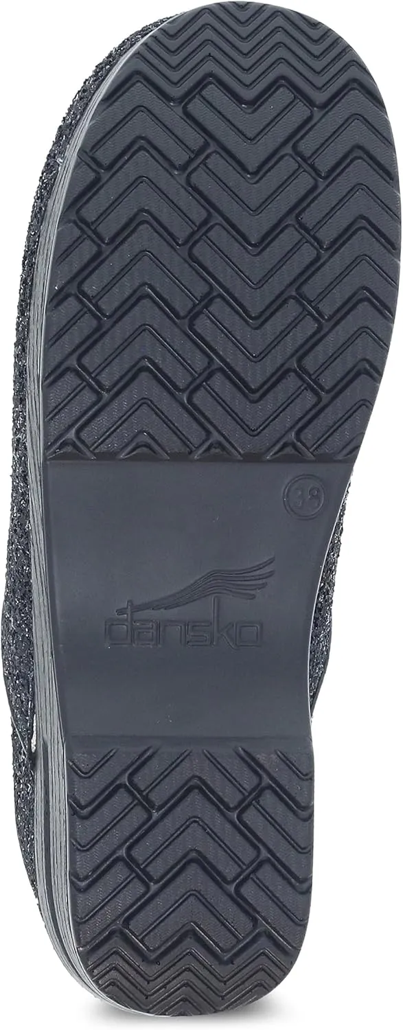 Dansko Professional Glitter Slip-On Clogs for Women - Rocker Sole and Arch Support for Comfort - Shiny and Stylish Glitter Uppers