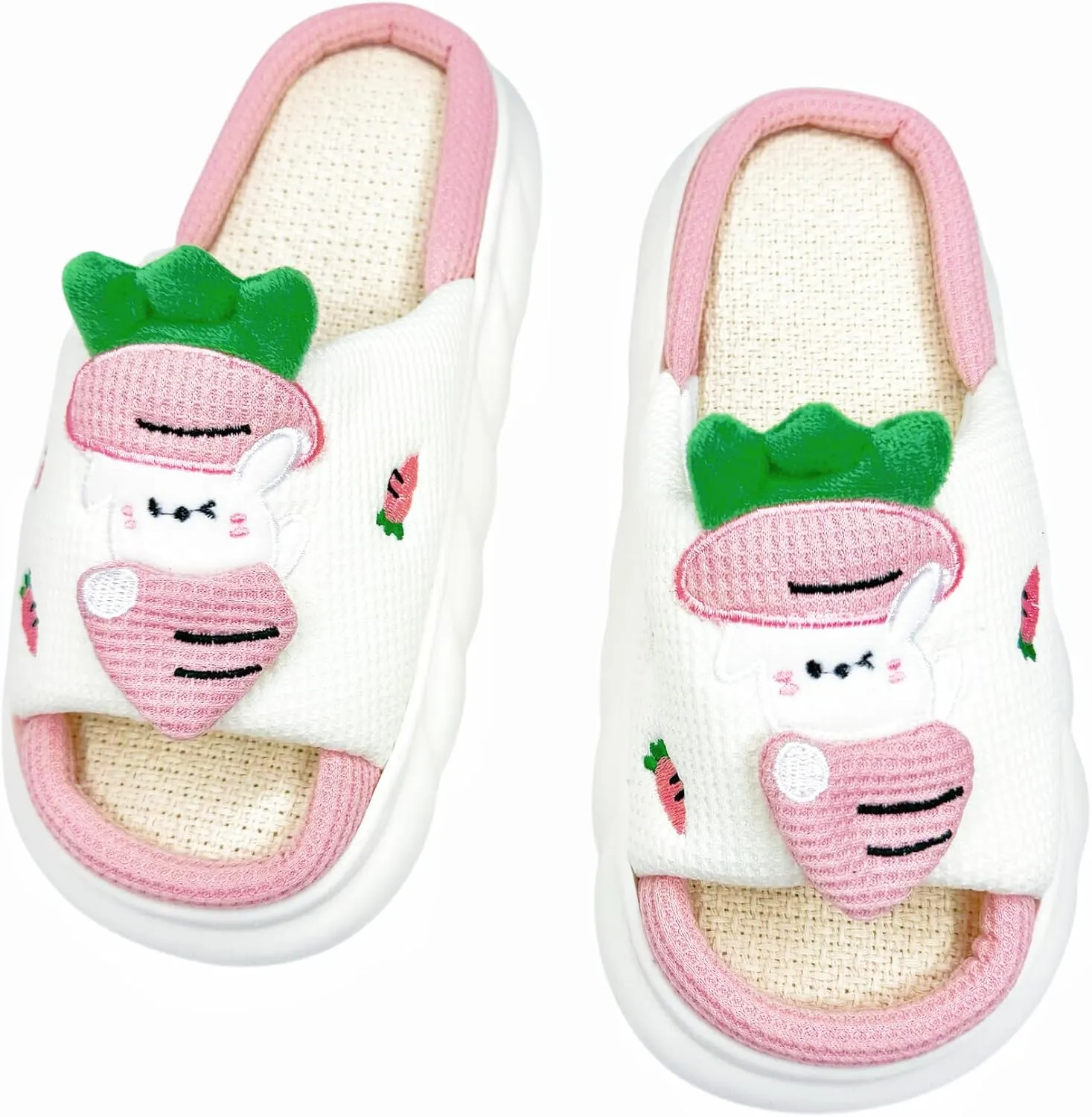 DCLTD Womens Cartoon Animal Slippers Home Linen Slippers Men's and Women's Cartoon Slides Cloud Slippers Super Soft Shoes for Boys and Girls