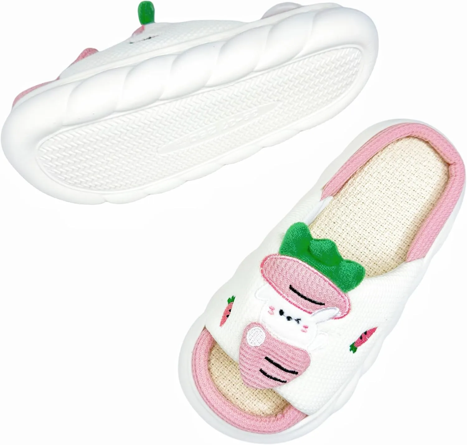 DCLTD Womens Cartoon Animal Slippers Home Linen Slippers Men's and Women's Cartoon Slides Cloud Slippers Super Soft Shoes for Boys and Girls