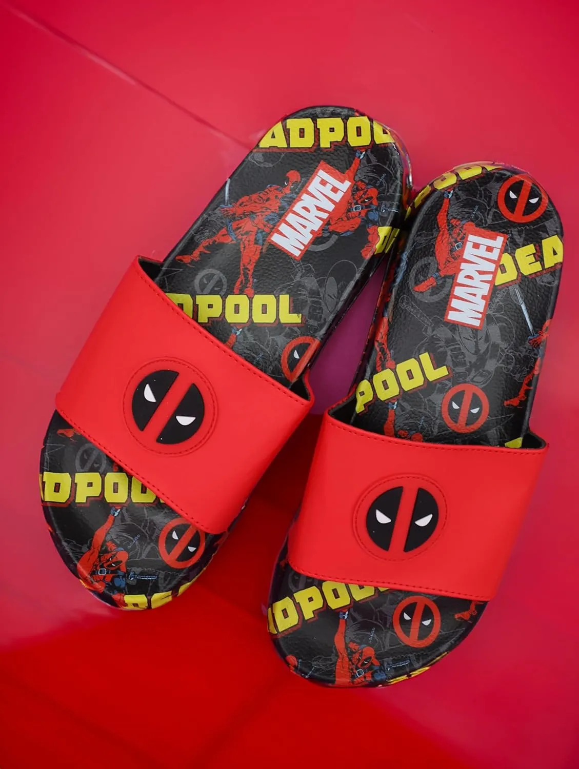 Deadpool Soccer Slide for Men, Boys