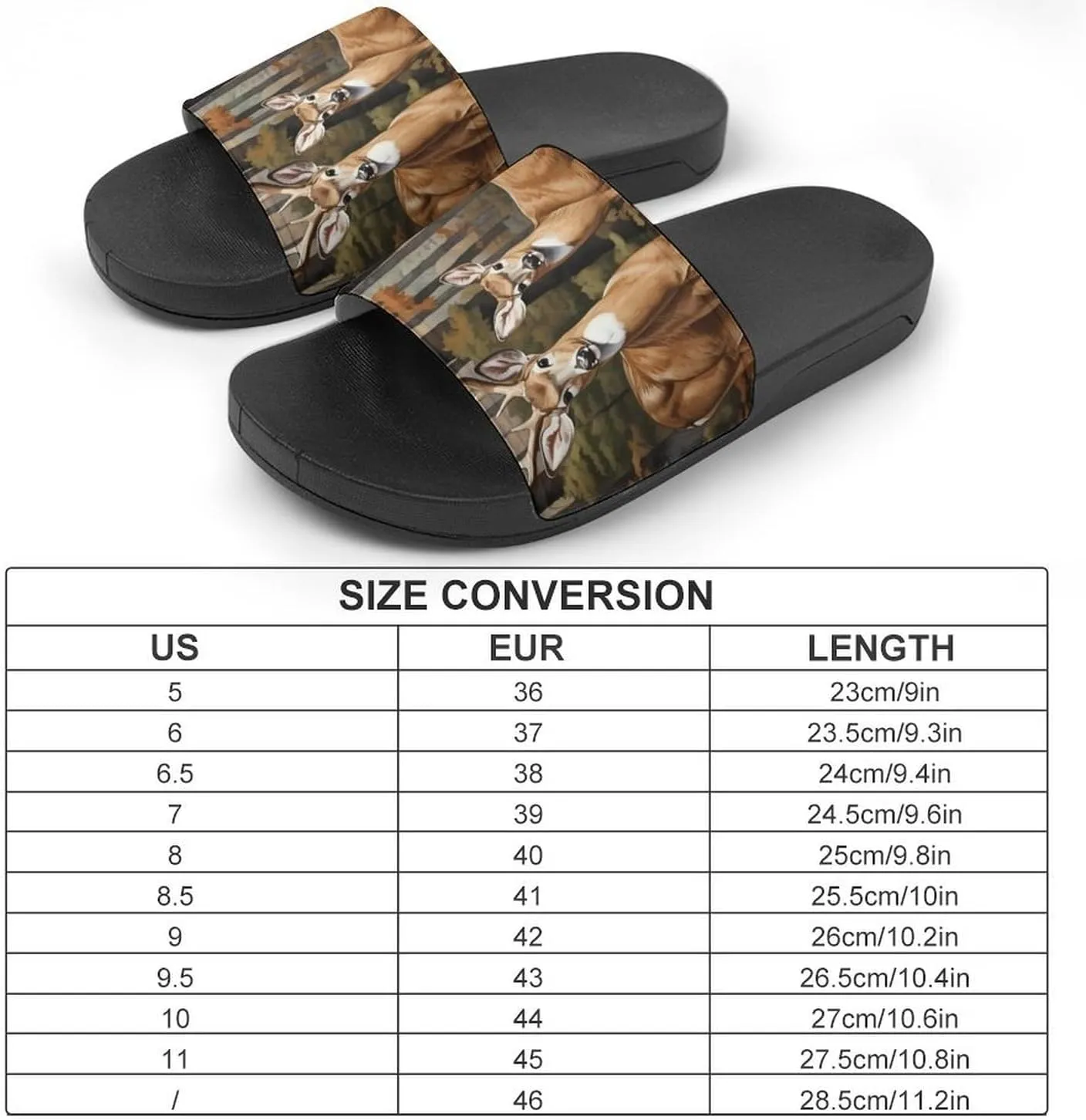 Deer in The Forests Women's House Sandals Non Slide Bathroom Beach Slippers for Men