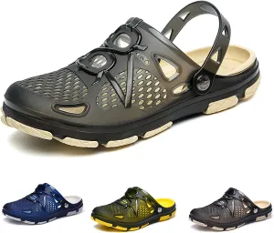 DESESE Mens' Slip-on Athletic Outdoor Hiking Closed Toe Slides Quick Dry Lightweight Beach Shoes with Back Strap Summer Non Slip Clogs Water Shoes