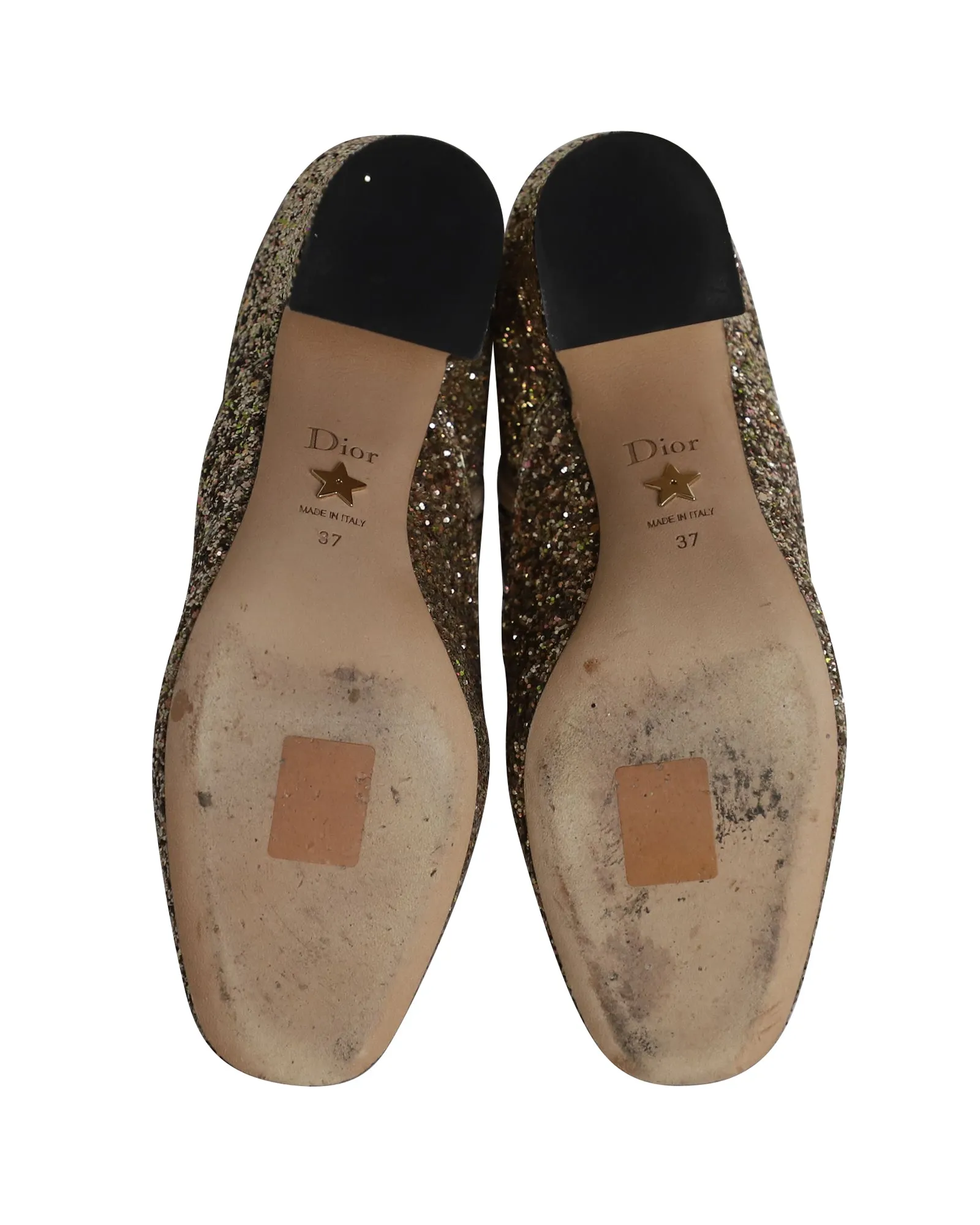 Dior D-Circus Glitter Ankle Boots in Gold Leather