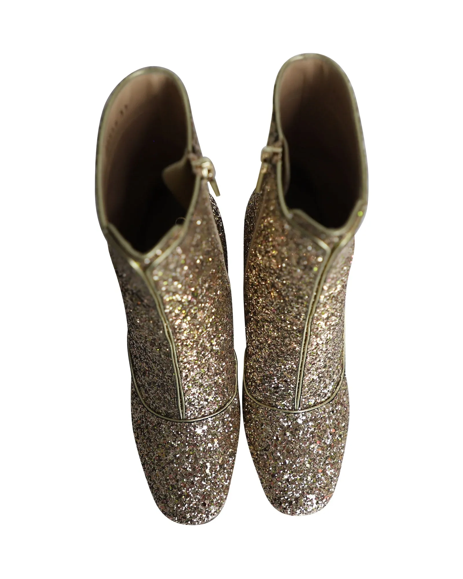 Dior D-Circus Glitter Ankle Boots in Gold Leather