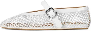 Divanne Ballet Flats for Women, Leopard Ballerina Shoes Crystal-Embellished Mary Jane Flats Mesh Flat Shoes