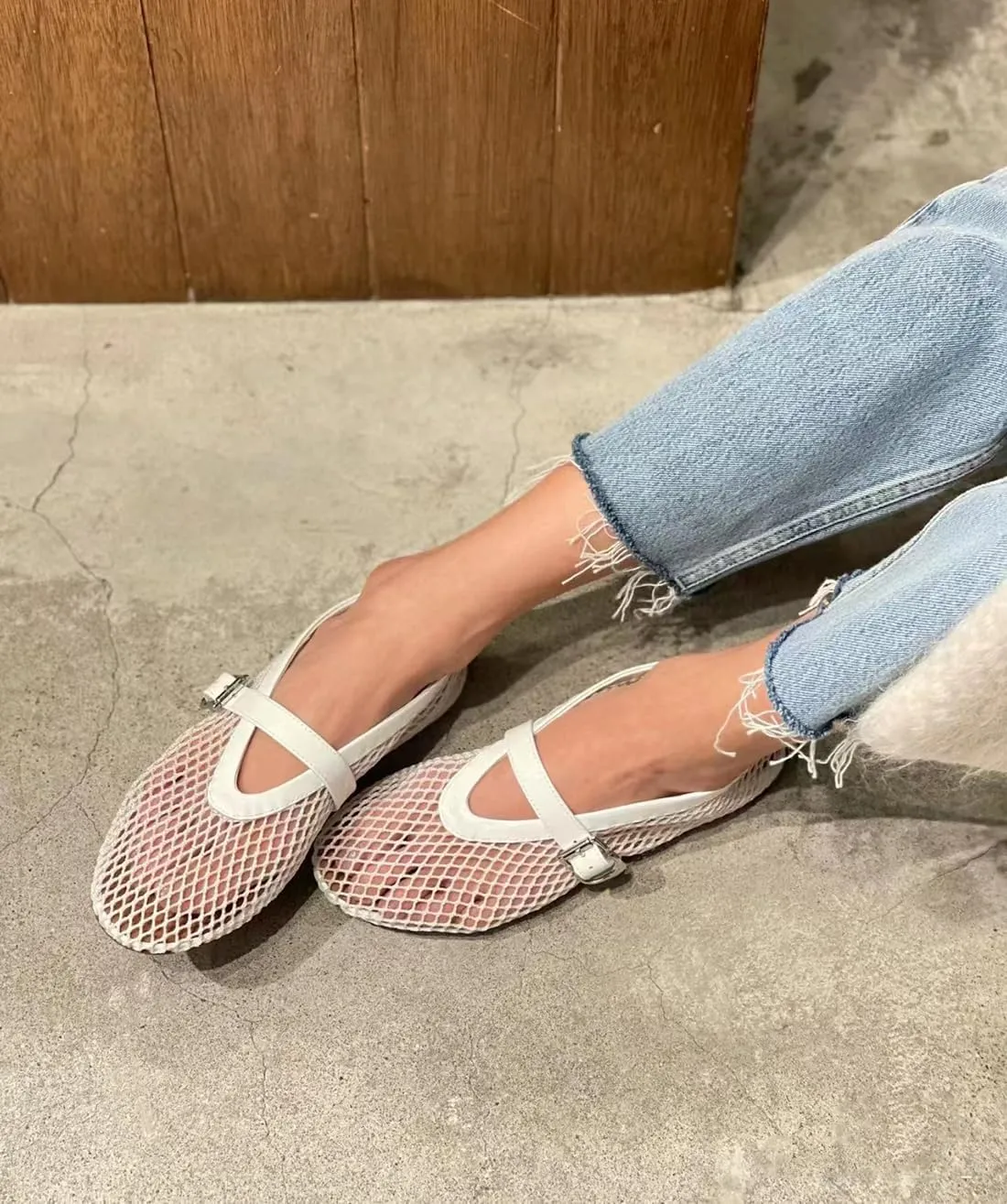 Divanne Ballet Flats for Women, Leopard Ballerina Shoes Crystal-Embellished Mary Jane Flats Mesh Flat Shoes