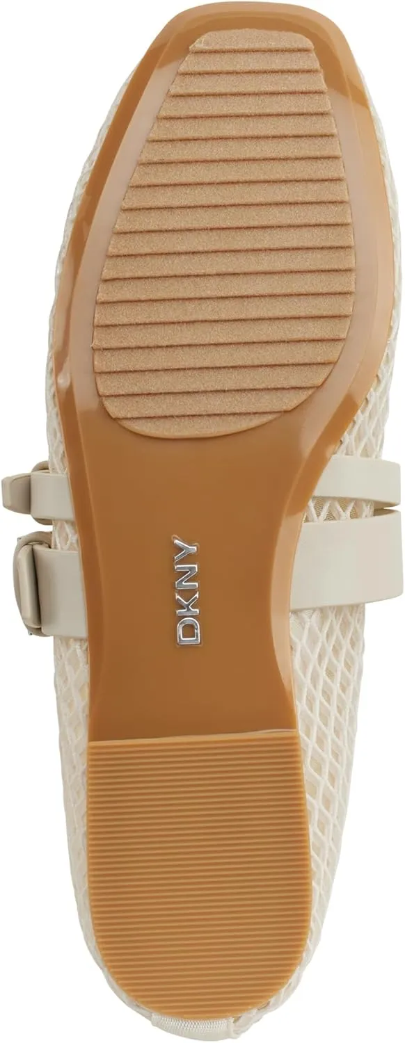 DKNY Women's Dade Mesh Ballet Flat with Belt Detail