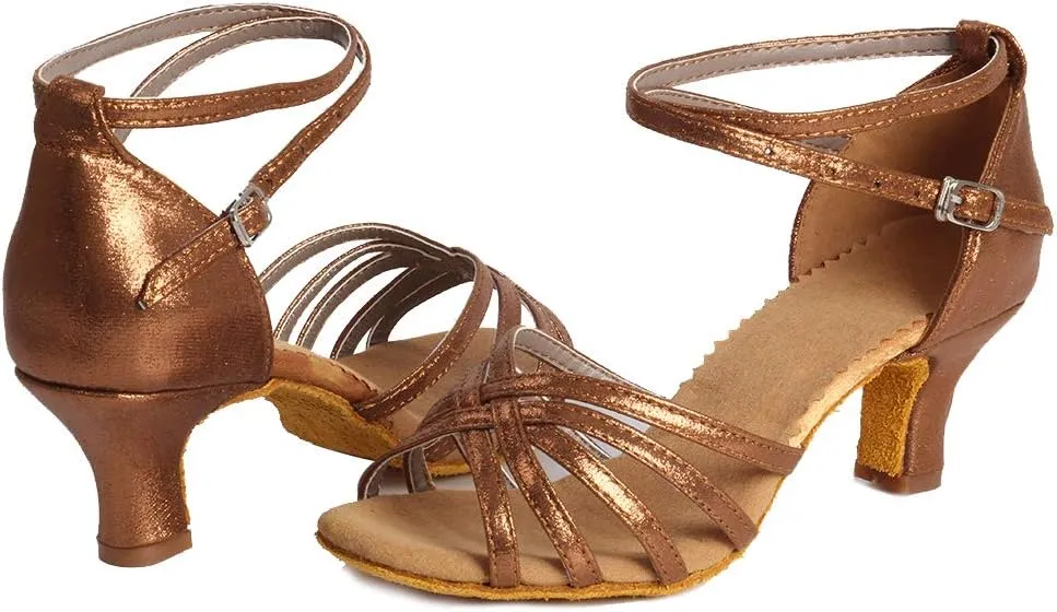 DKZSYIM Women Latin Dance Shoes Ballroom Salsa Tango Practice Performence Party Dancing Shoes,Model 1810-6